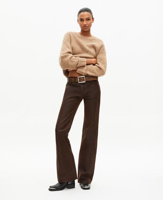 The Kooples WOMEN BROWN brown vintage-effect leather belt