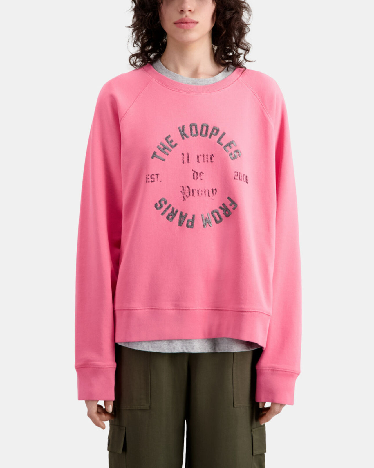 The Kooples FEMME OLD PINK sweatshirt rose avec sérigraphie 11 rue de prony