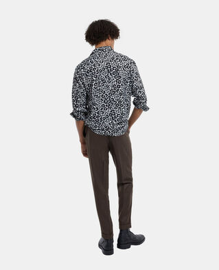 The Kooples HOMME BLACK WHITE chemise col classique fleurie