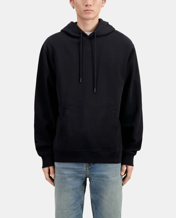 The Kooples HOMME BLACK sweatshirt à capuche avec sérigraphie noir