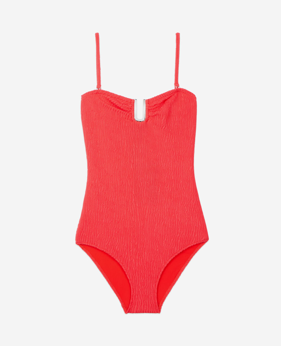 The Kooples F RED the kooples x luz one-piece strapless red swimsuit