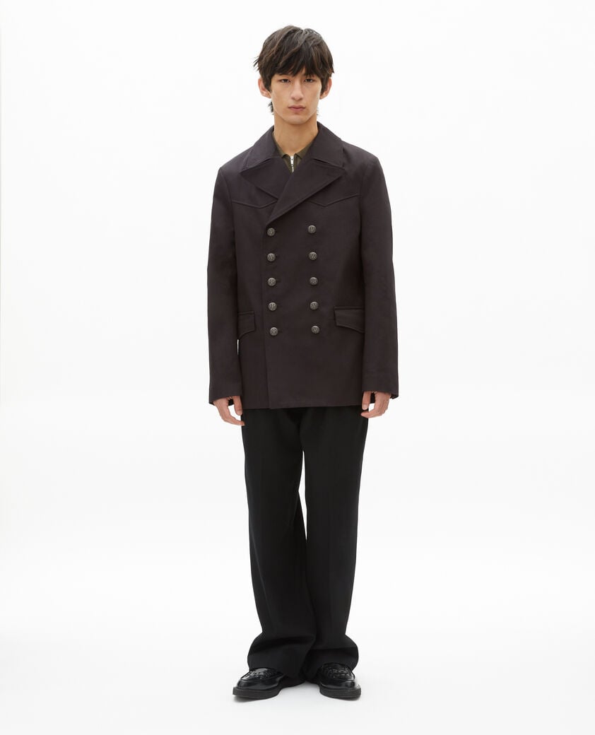 The Kooples MEN DARK GREY grey cotton coat