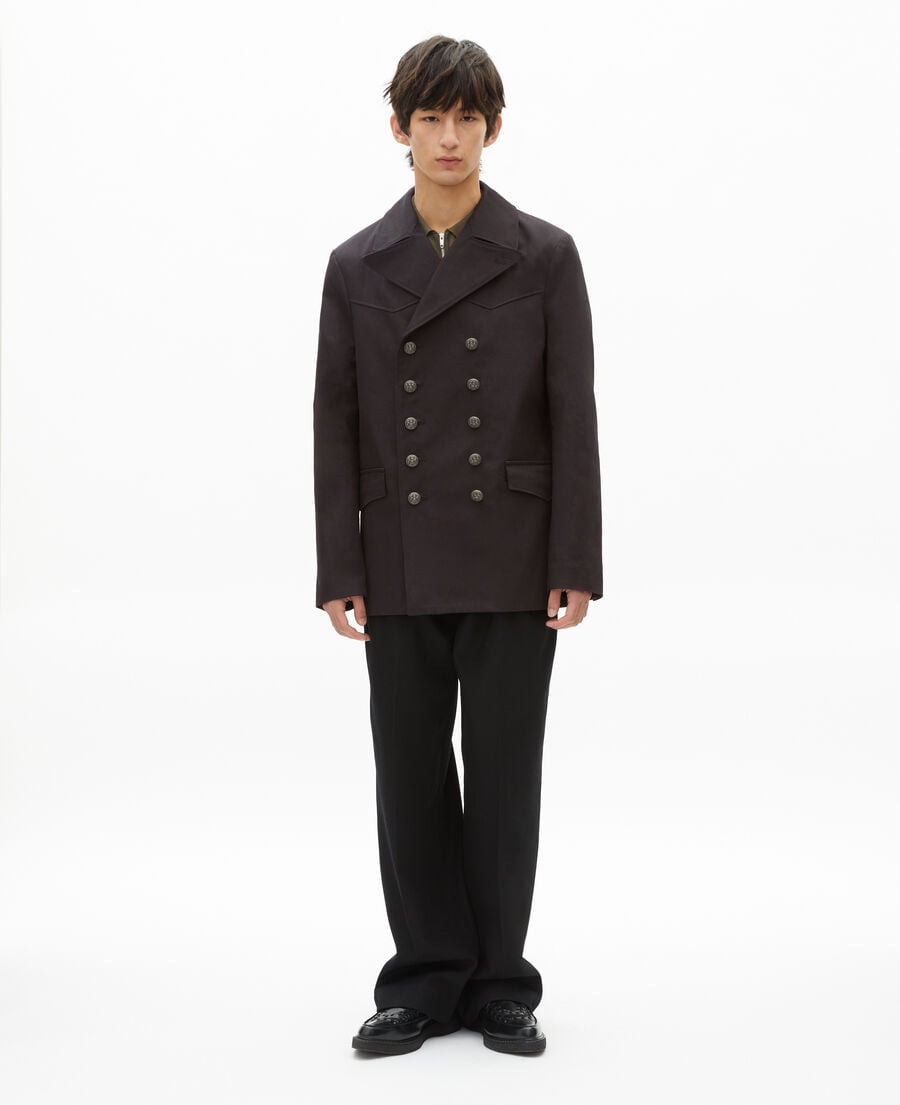 The Kooples H DARK GREY grey cotton coat