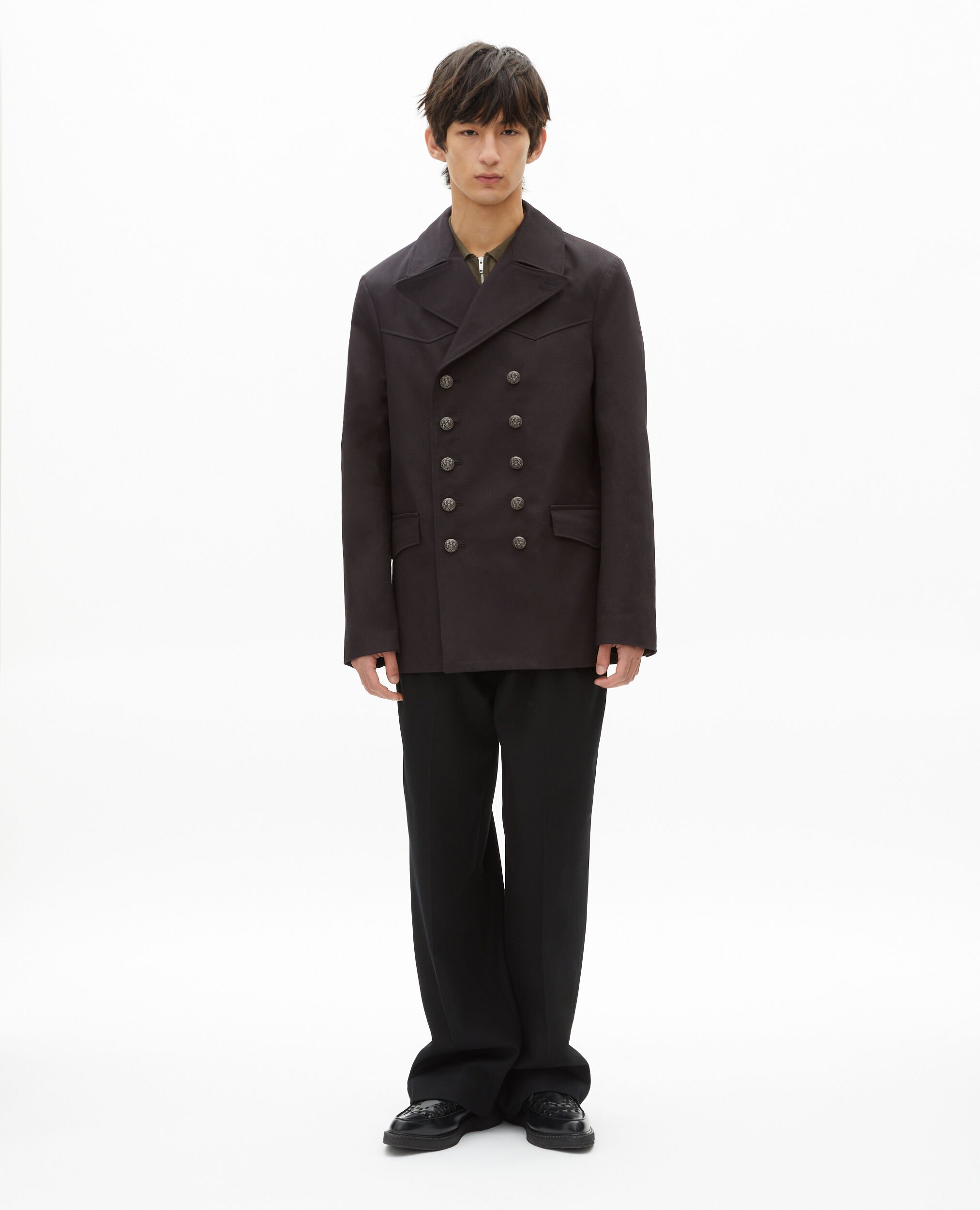 Grey cotton coat, DARK GREY, hi-res image number null