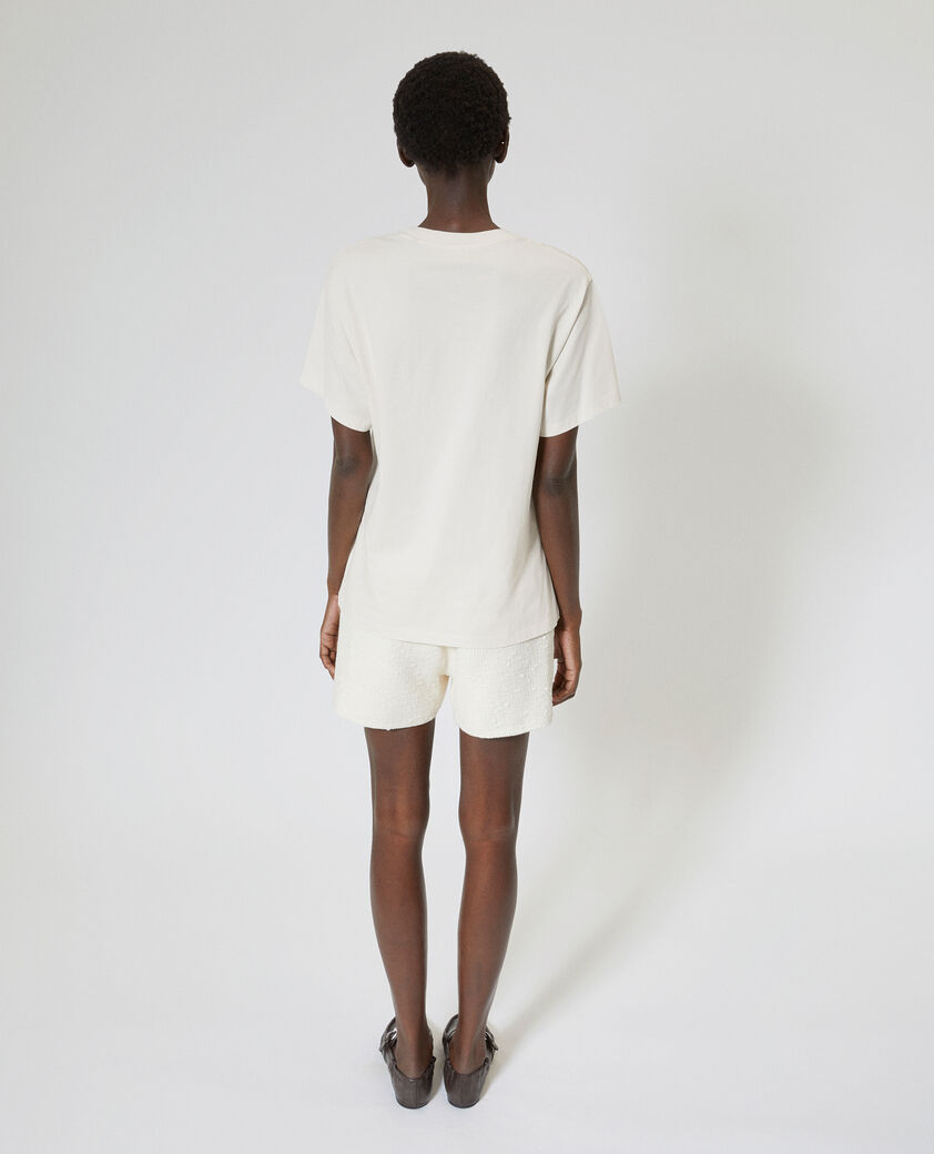 The Kooples FEMME LIGHT BEIGE t-shirt avec s&eacute;rigraphie &eacute;cru