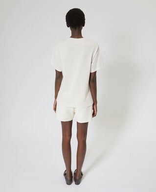 The Kooples FEMME LIGHT BEIGE t-shirt avec s&eacute;rigraphie &eacute;cru