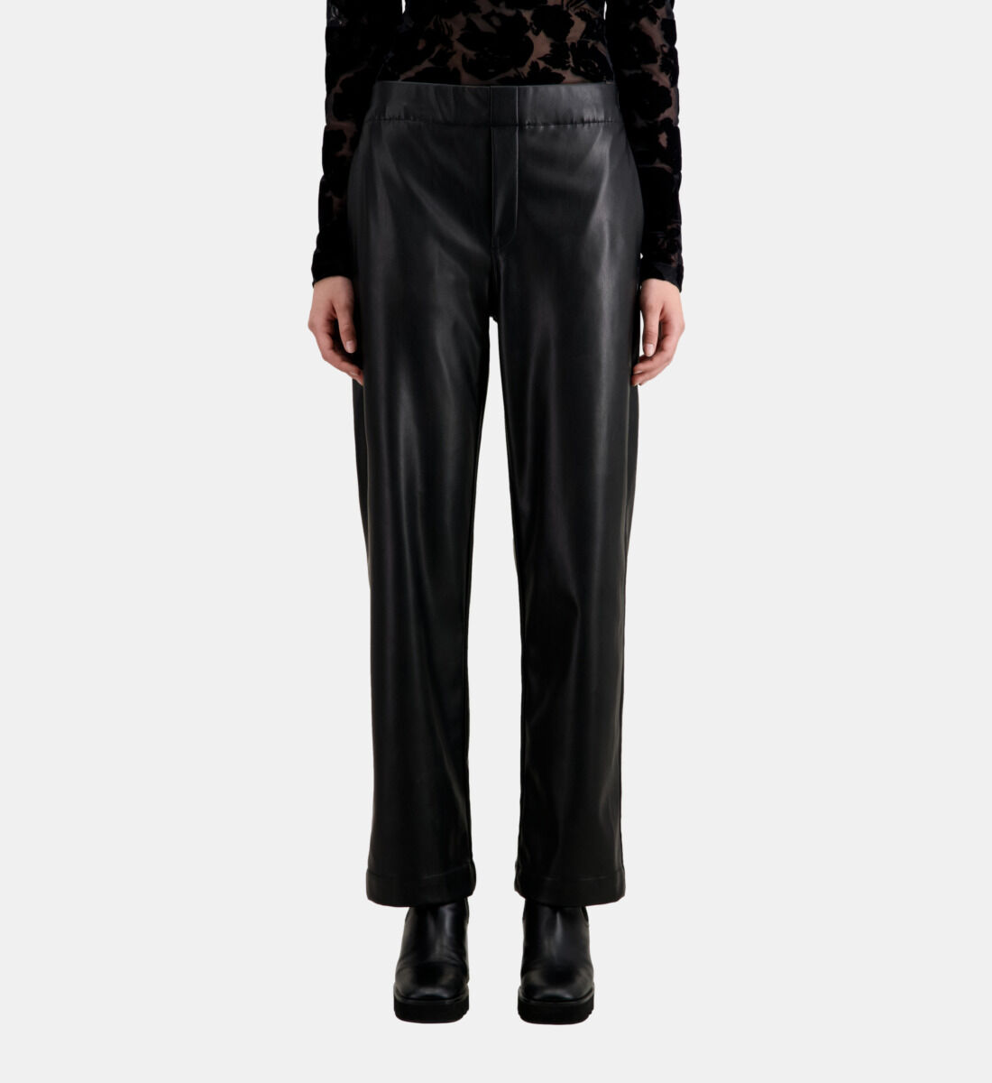Leather effect trousers top