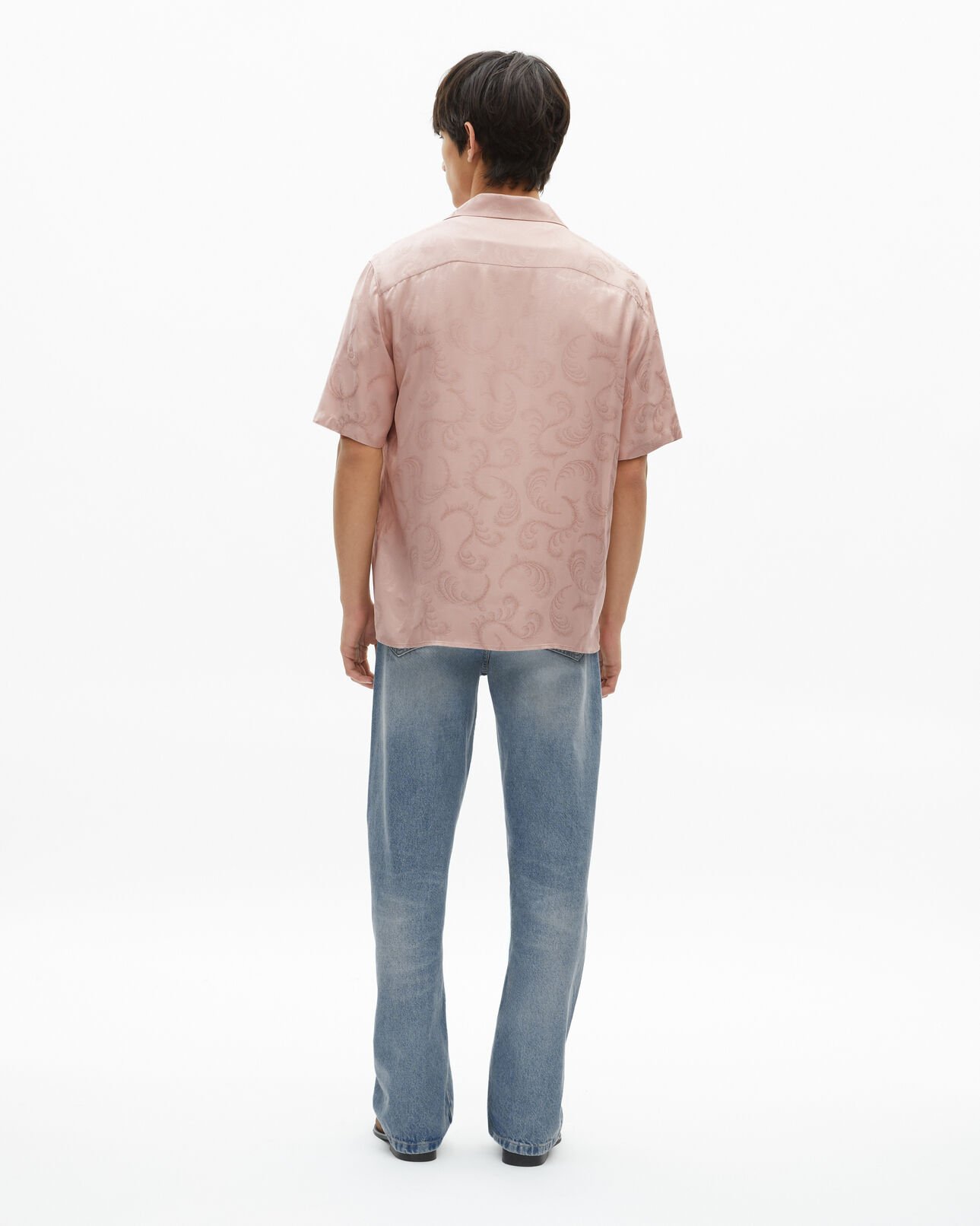 The Kooples HOMBRE LILA camisa jacquard rosa de manga corta
