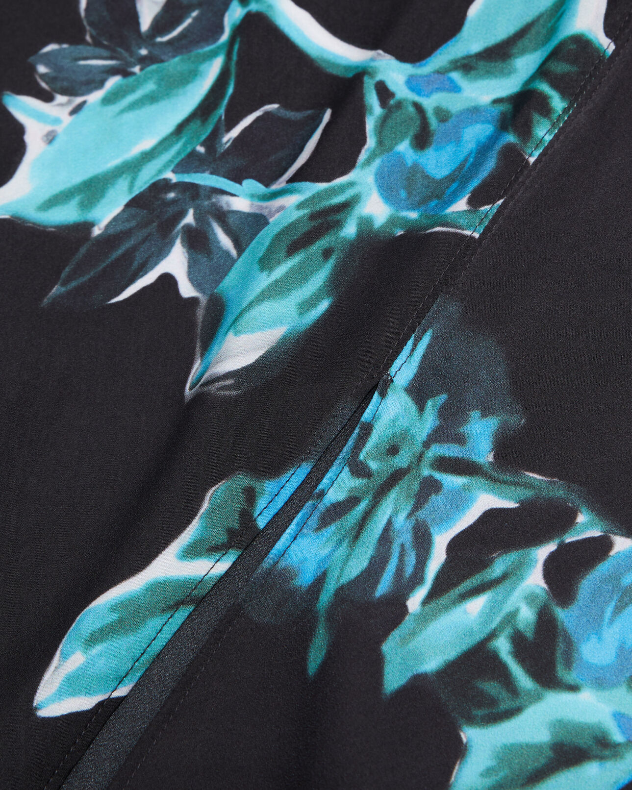 The Kooples WOMEN BLACK BLUE long printed skirt
