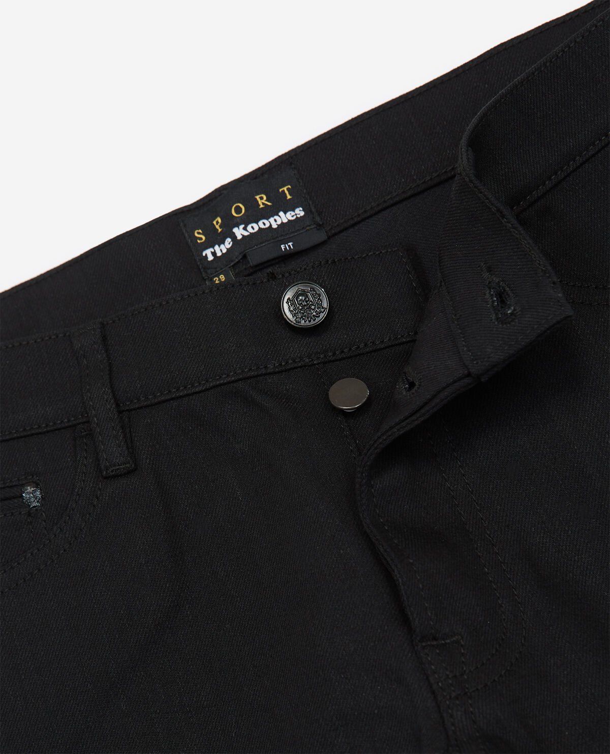 Fitted black jeans in cotton w silver button The Kooples