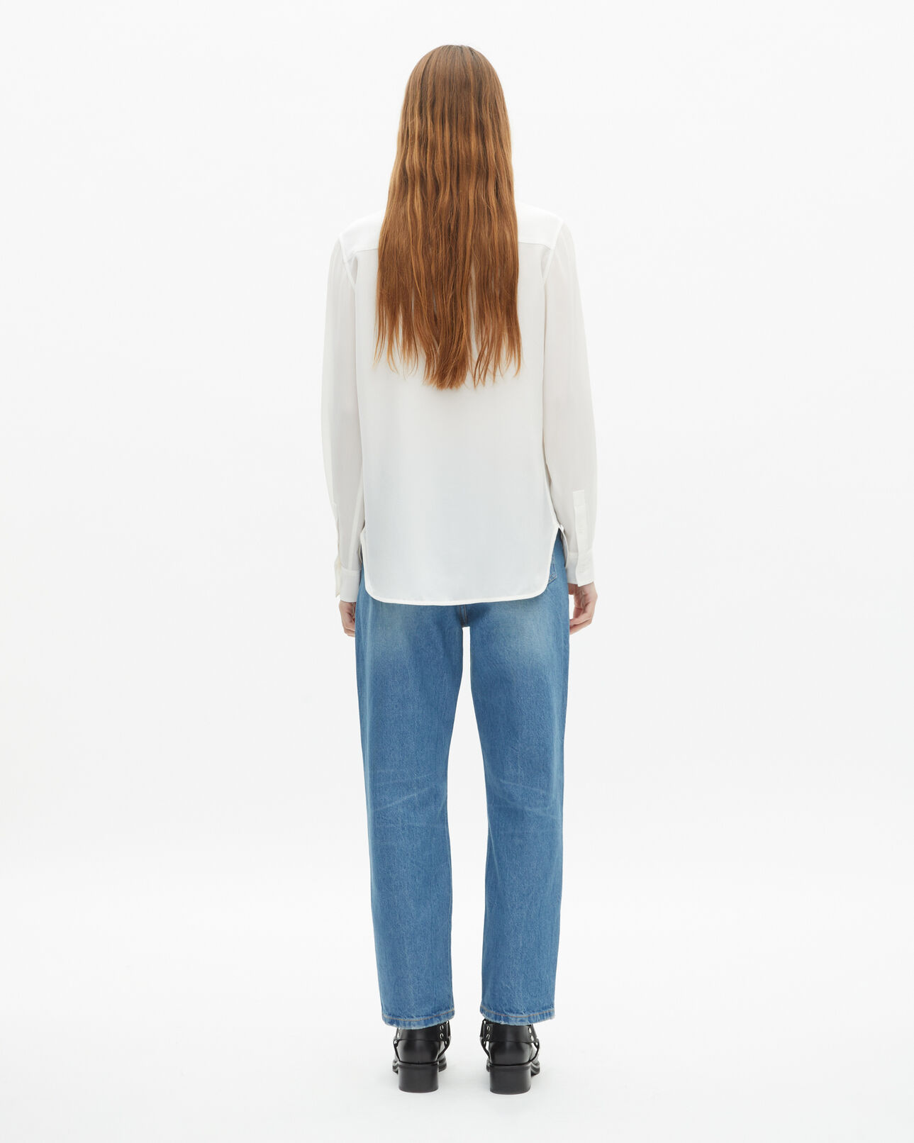 The Kooples WOMEN ECRU unbleached silk shirt