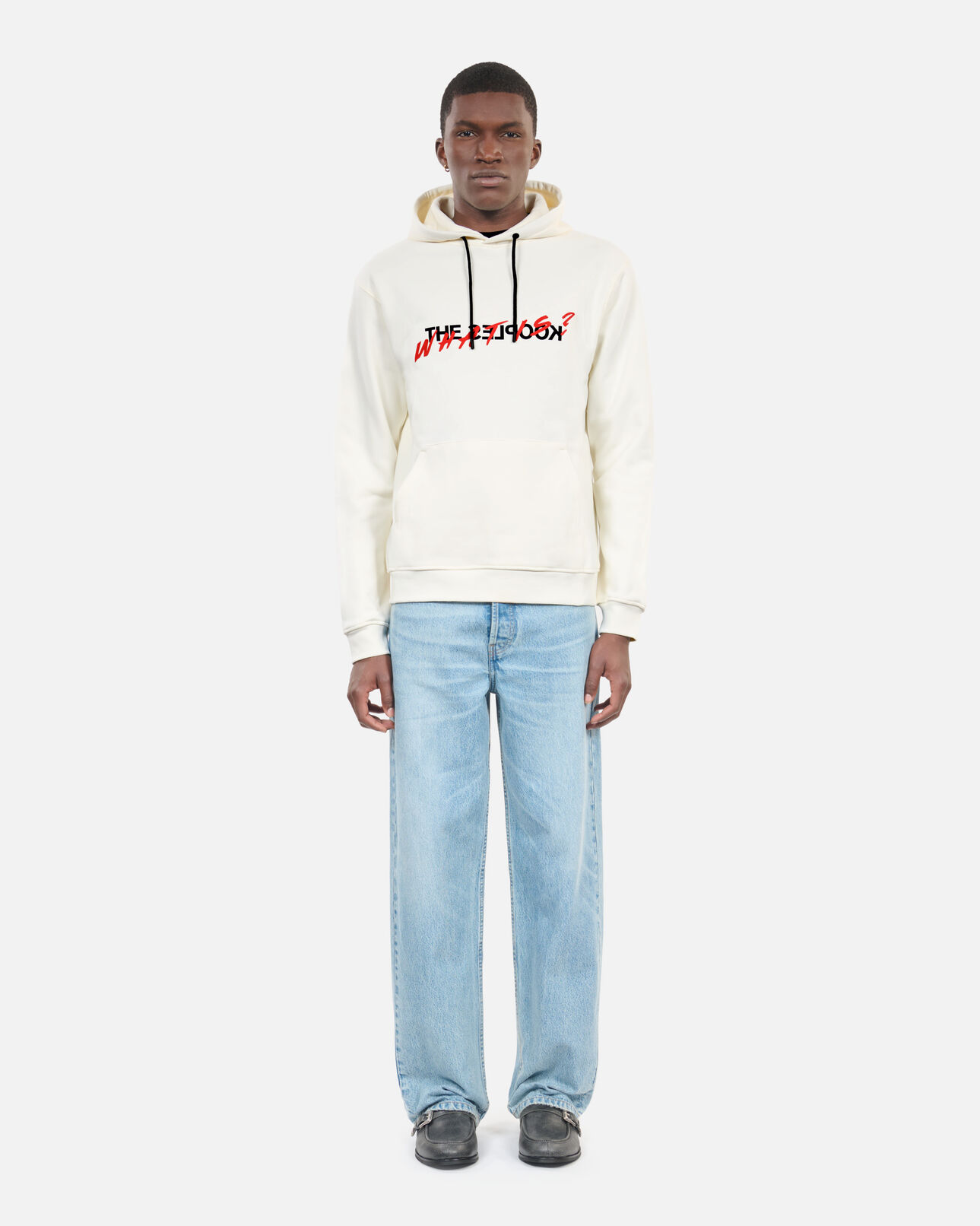 The Kooples MEN ECRU men's ecru sweatshirt with what is screen print