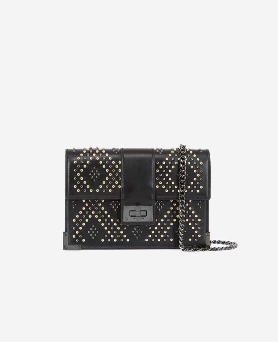 medium emily clutch bag in studded leather