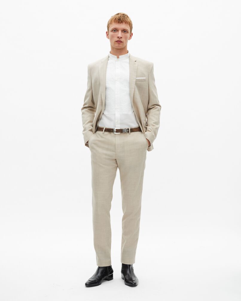The Kooples HOMME BEIGE veste de costume en laine coupe ajustée beige