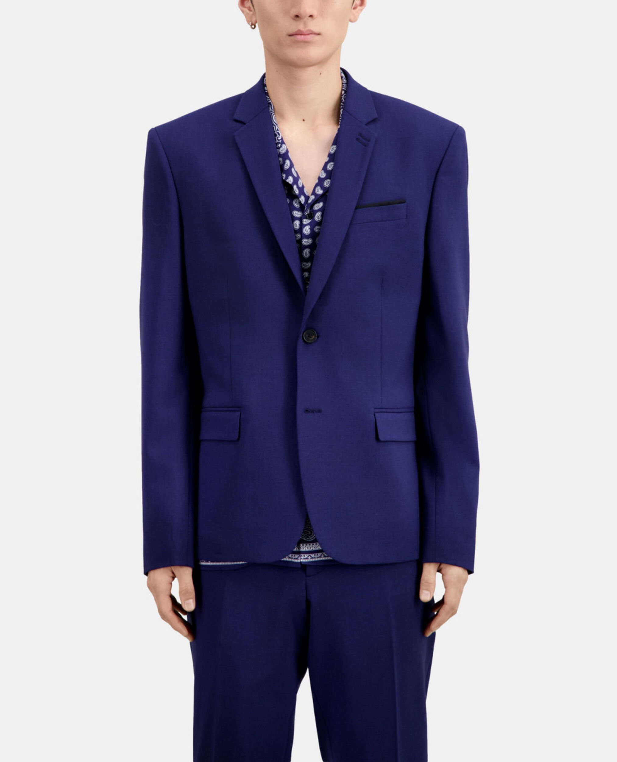 Bright blue wool suit jacket, DARK BLUE, hi-res image number null