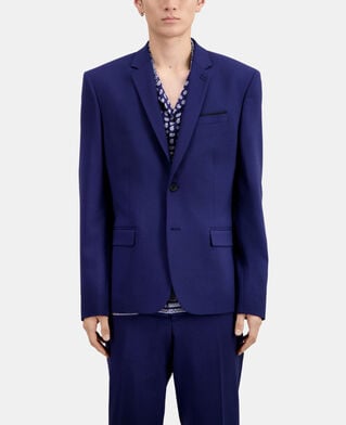 The Kooples H DARK BLUE bright blue wool suit jacket