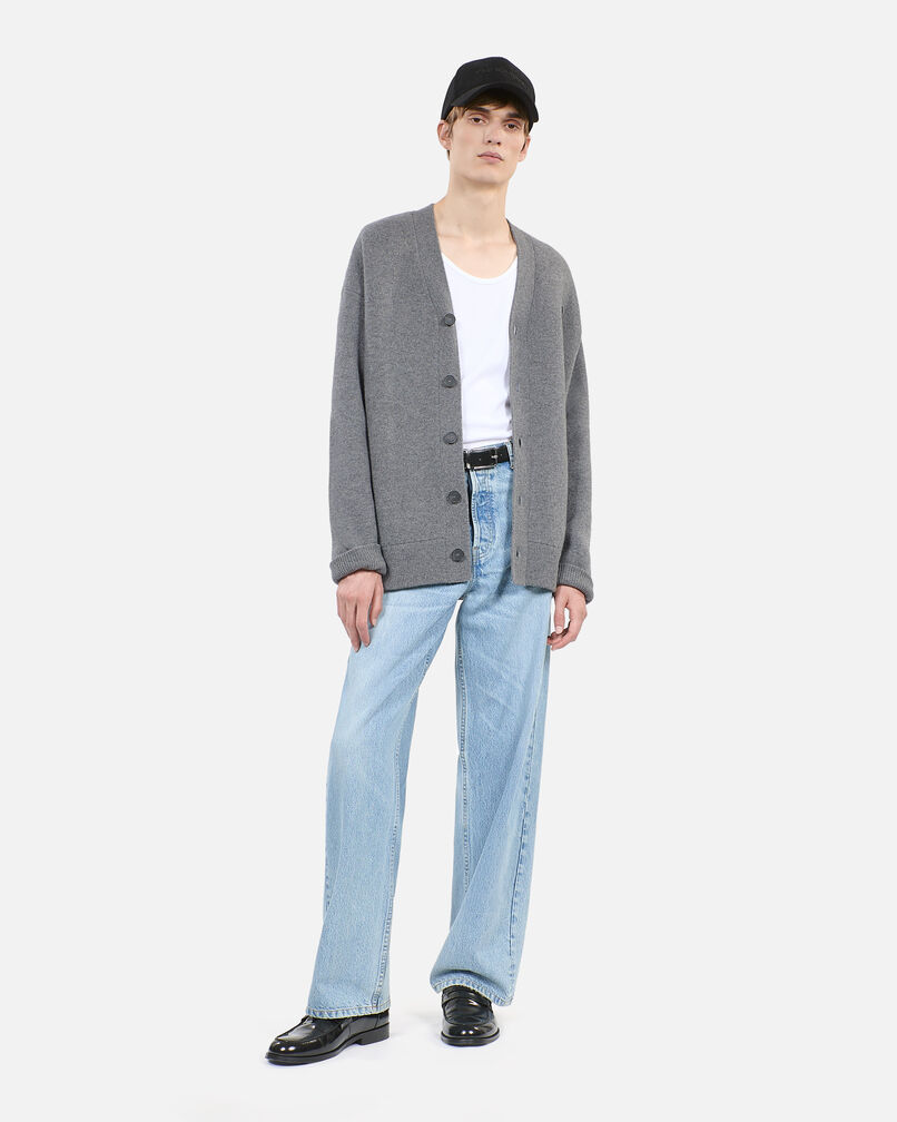 The Kooples HERREN MIDDLE GREY MEL grauer cardigan aus wolle