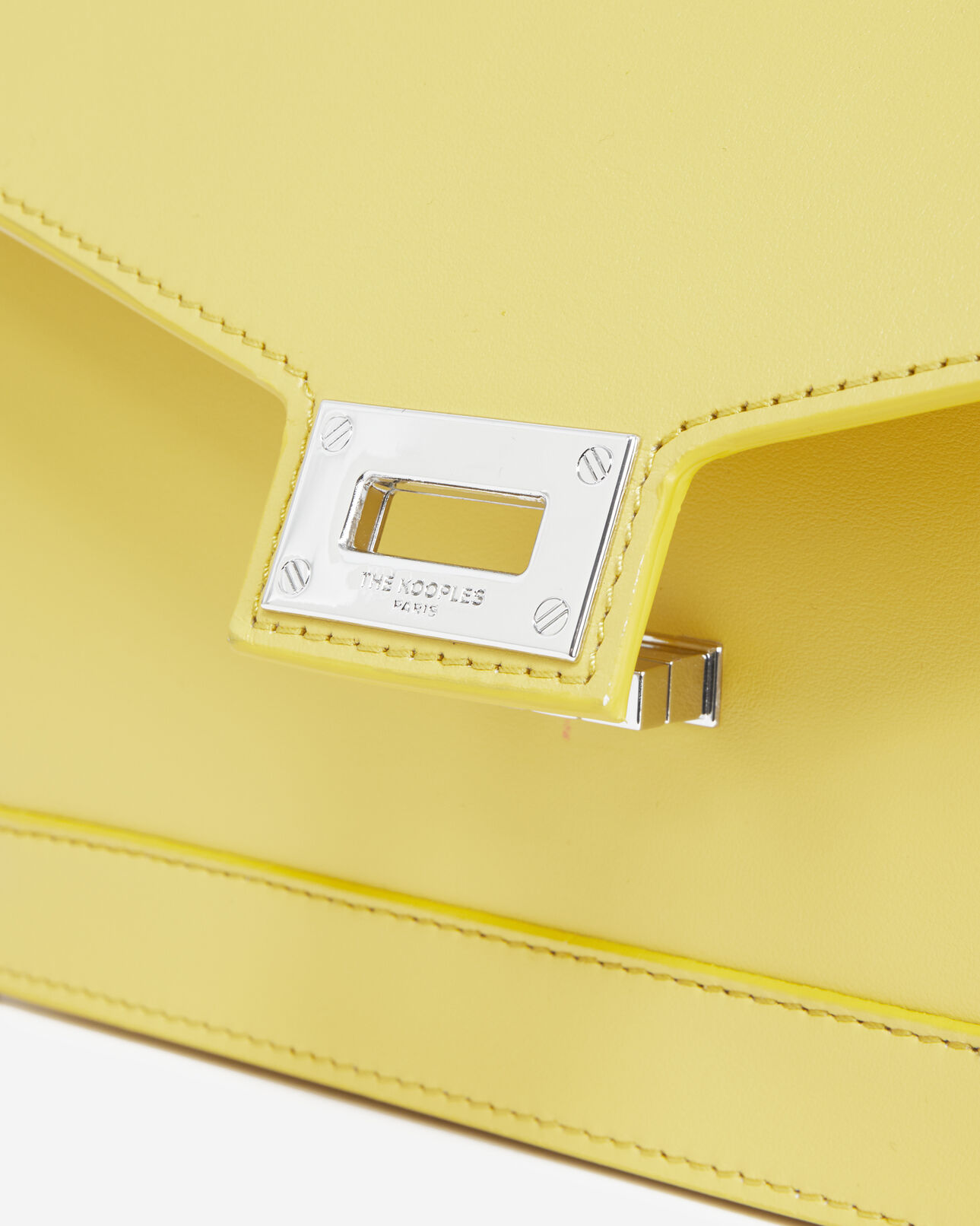 The Kooples WOMEN BRIGHT YELLOW medium emily bag in pastel yellow leather