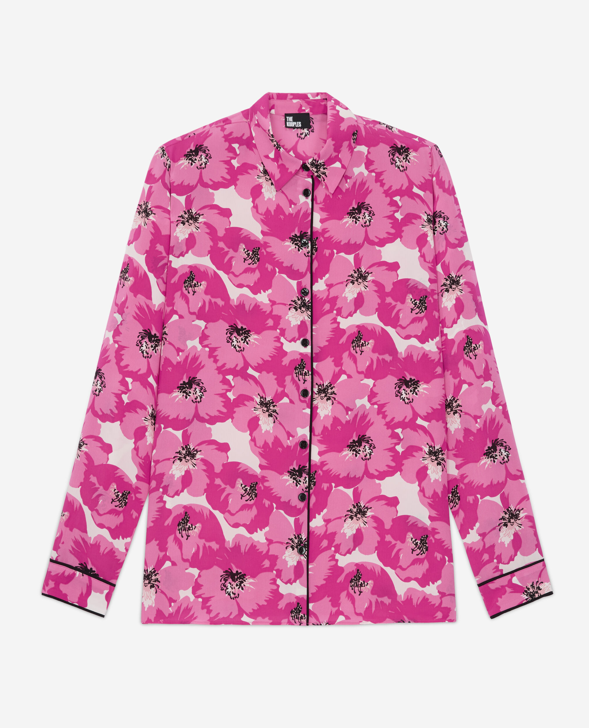 Silk printed shirt, PINK, hi-res image number null