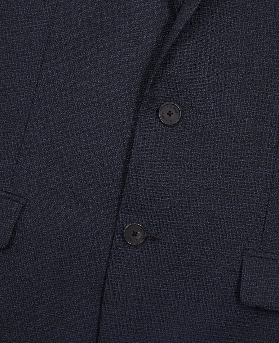 chaqueta traje azul marino lana micromotivos