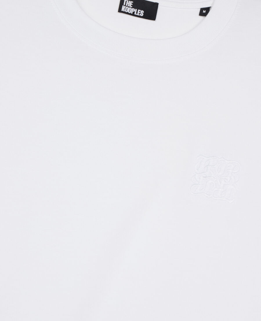 t-shirt blanc avec broderie logo