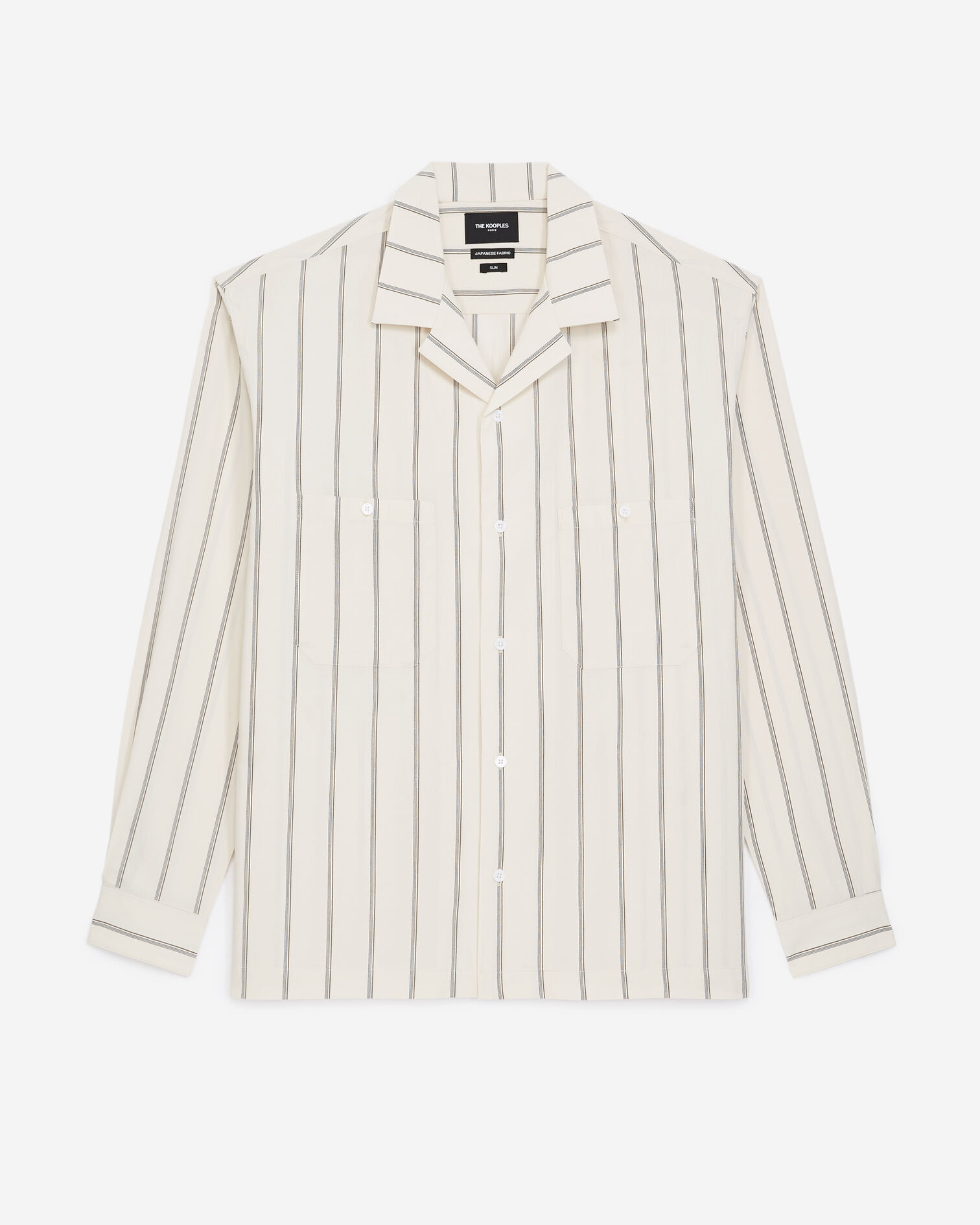 Chemise coton blanc cassé à rayures, BEIGE GREY, hi-res image number null