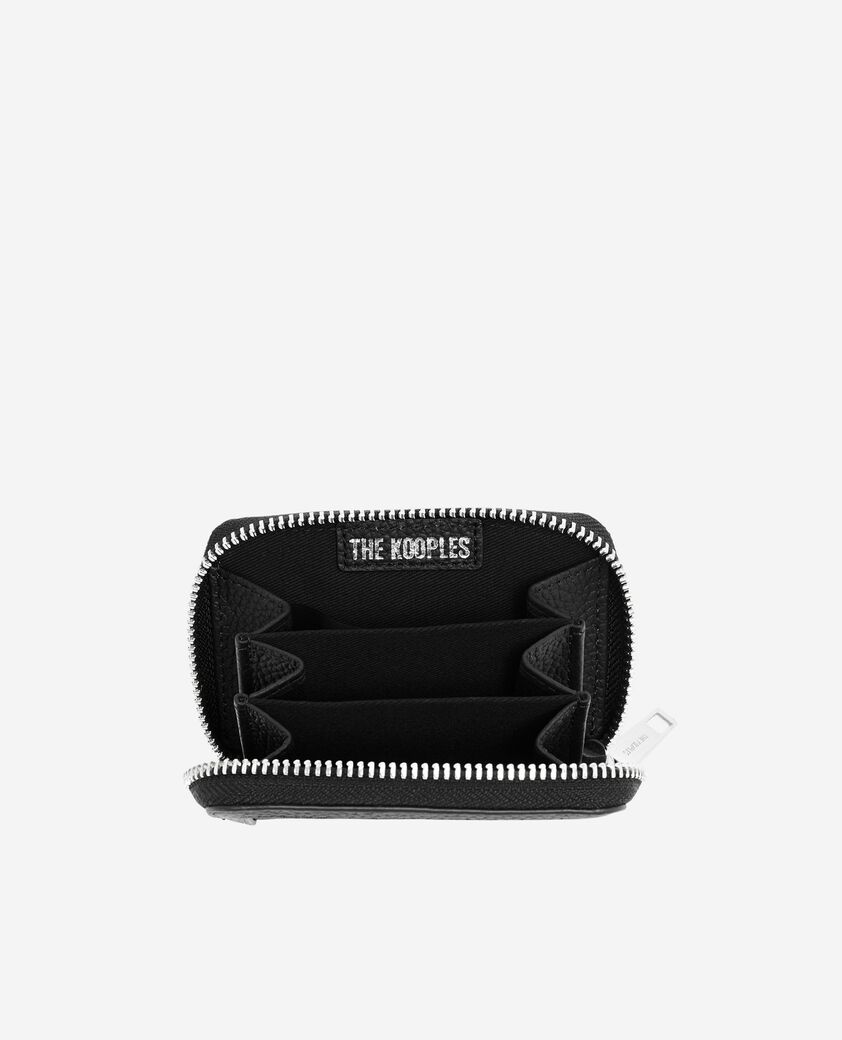 The Kooples MEN BLACK black canvas and grained leather wallet