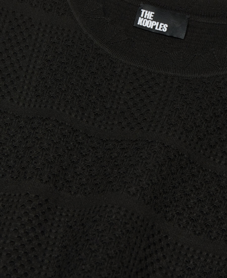 The Kooples F BLACK black openwork knit sweater