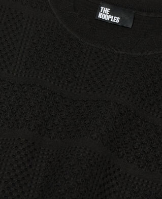 The Kooples F BLACK black openwork knit sweater