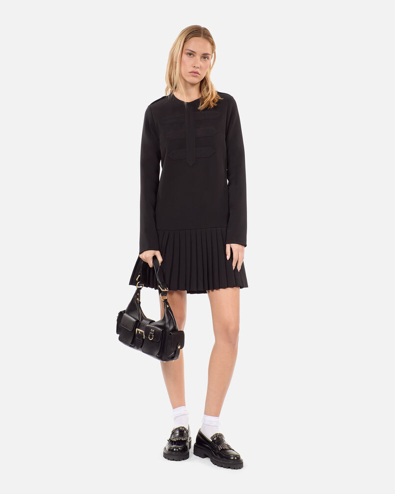 The Kooples FEMME BLACK robe courte plissée noire