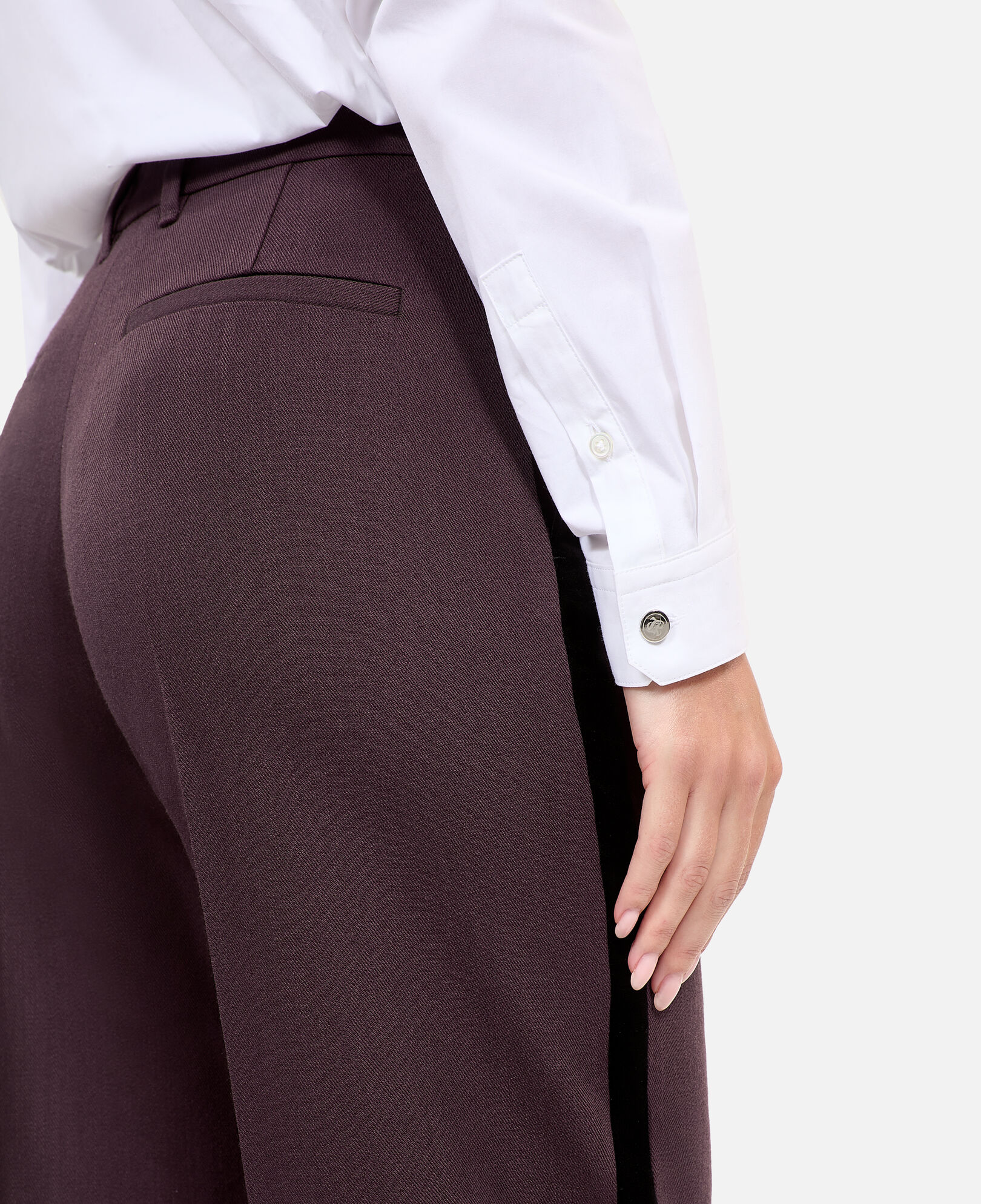 The Kooples WOMEN BROWN brown wide-leg trousers