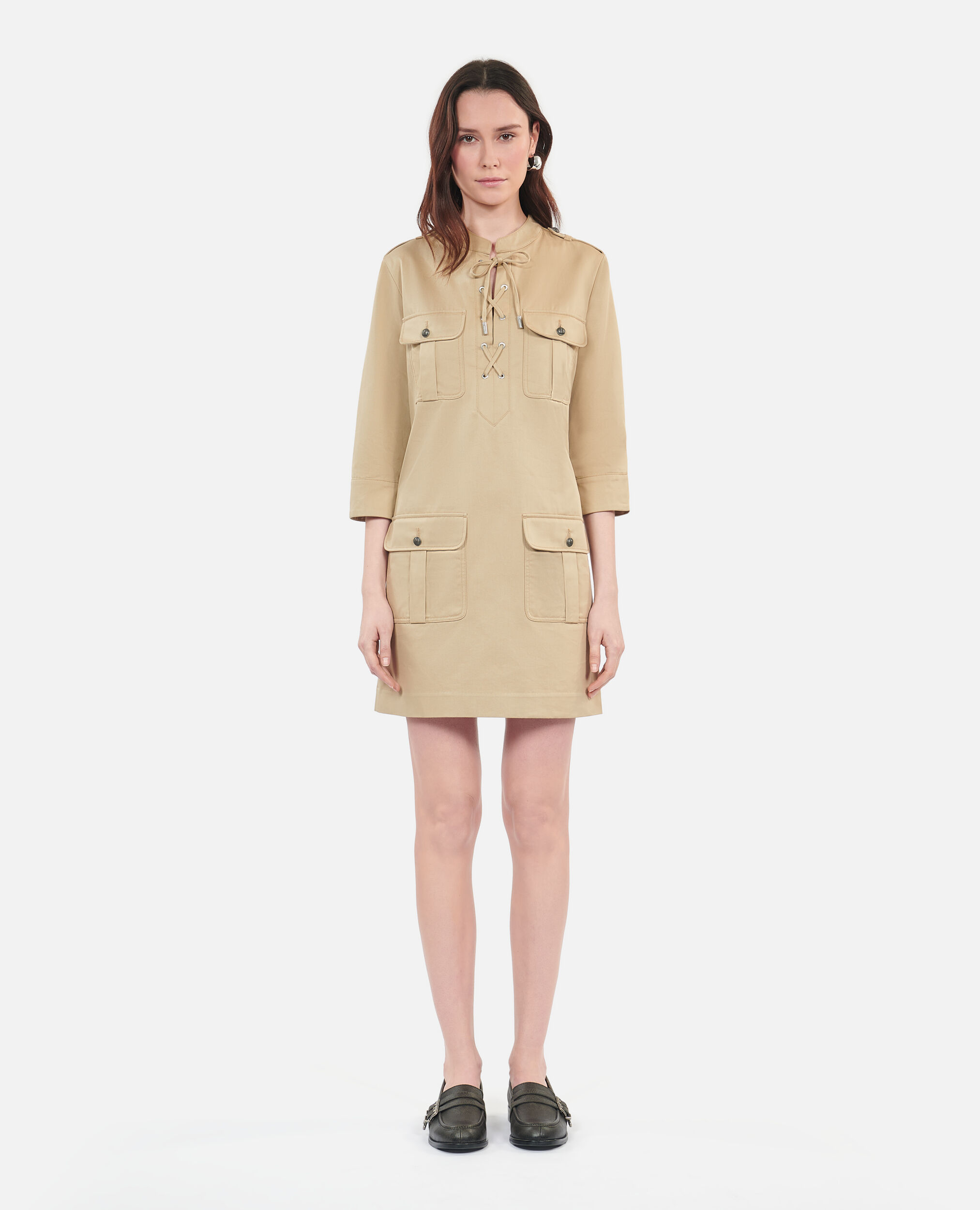 Robe saharienne courte beige