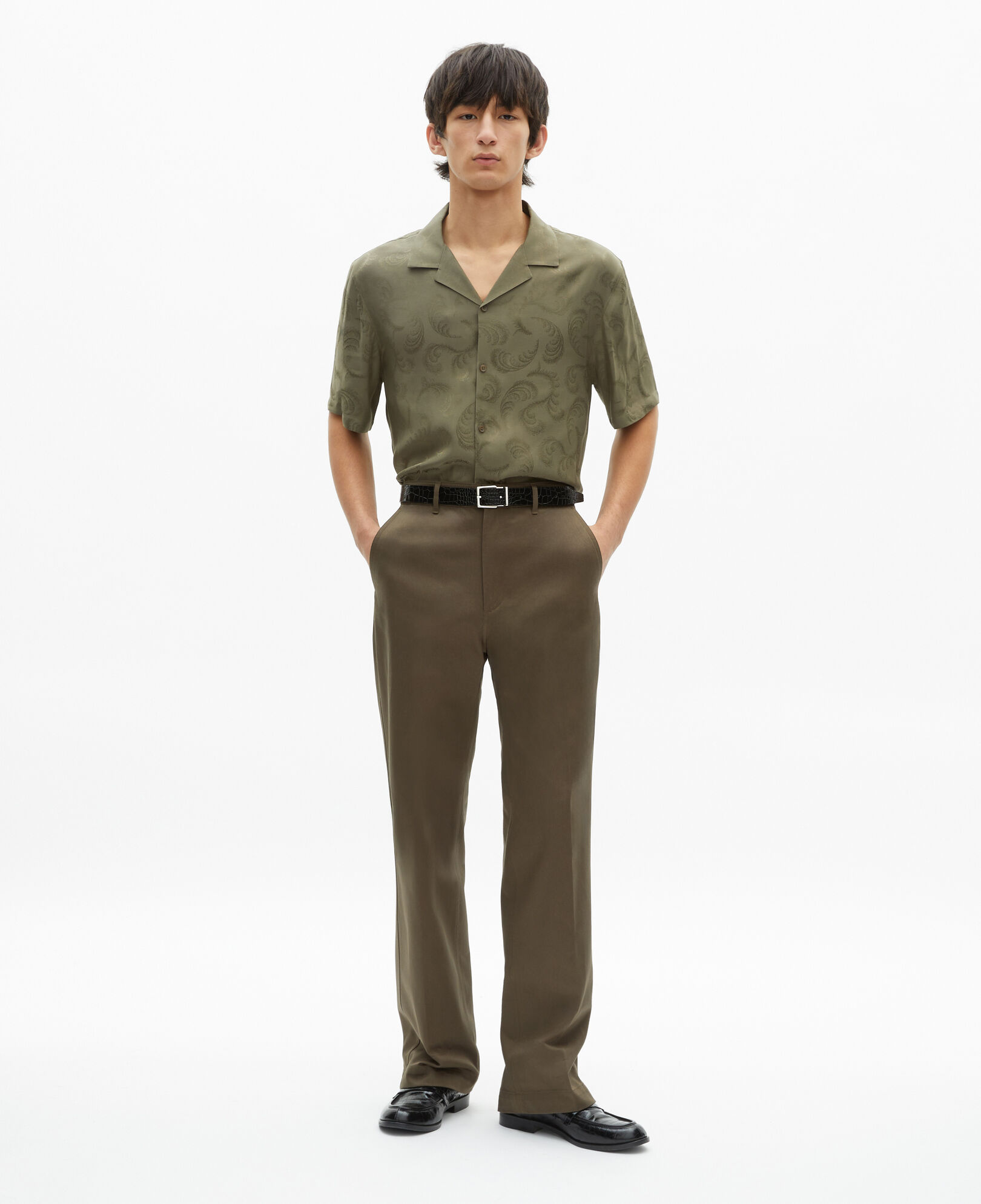 The Kooples HOMME BROWN pantalon droit marron