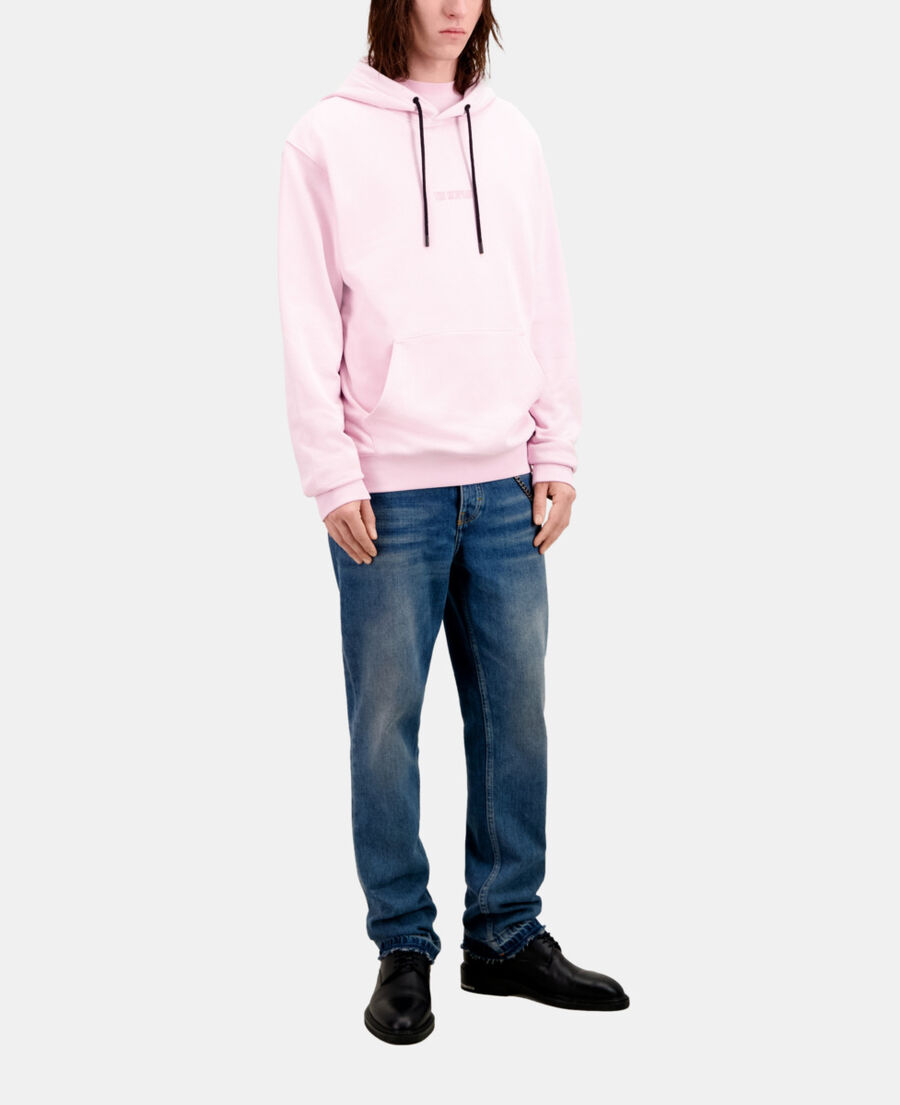 men's pink hoodie with logo
