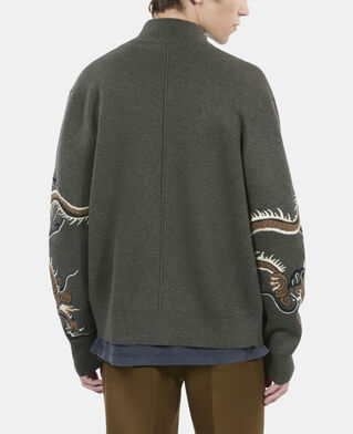 The Kooples HOMME KAKI cardigan en laine mélangée kaki