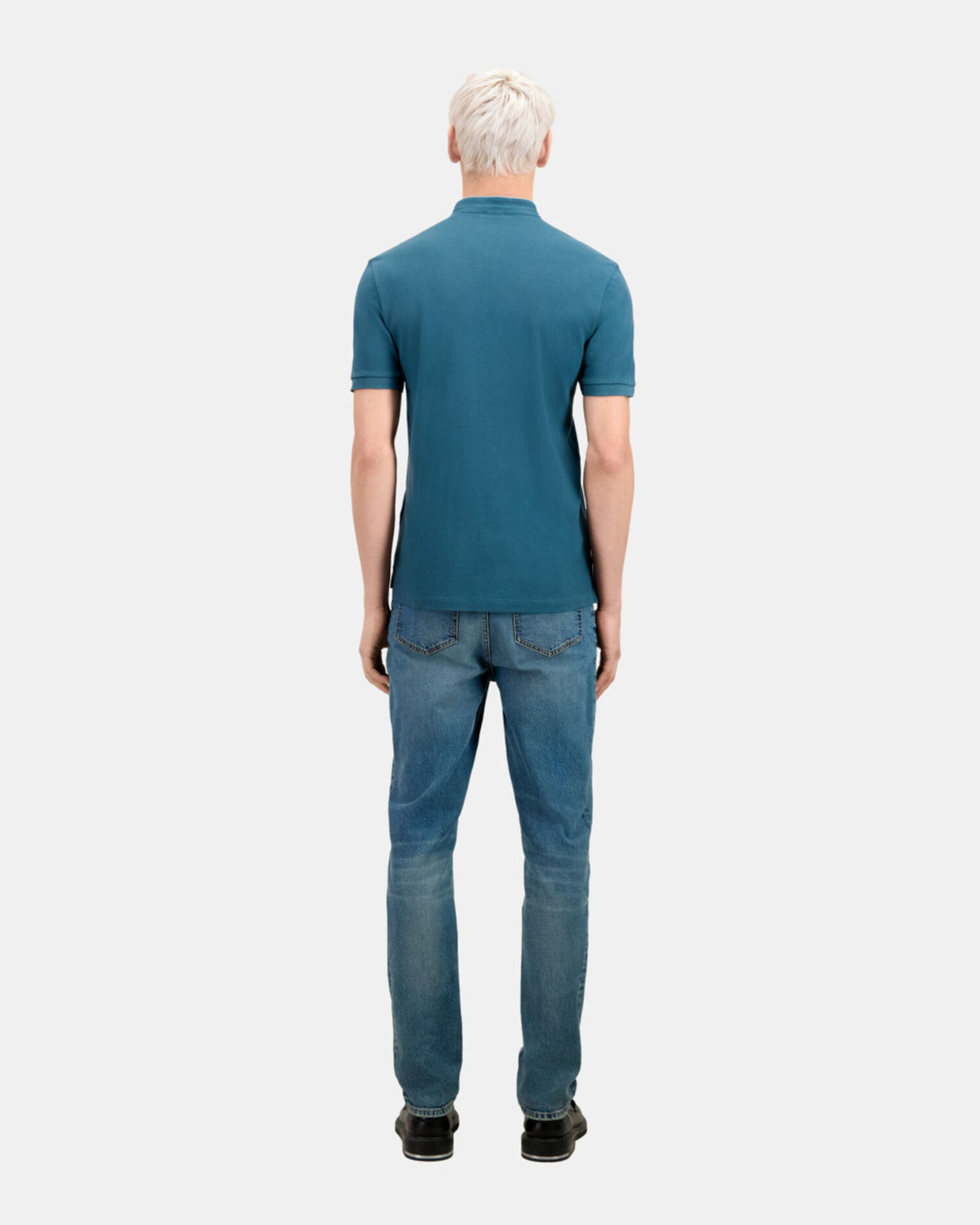 Polo bleu profond en coton, BLUE PETROL, hi-res image number null