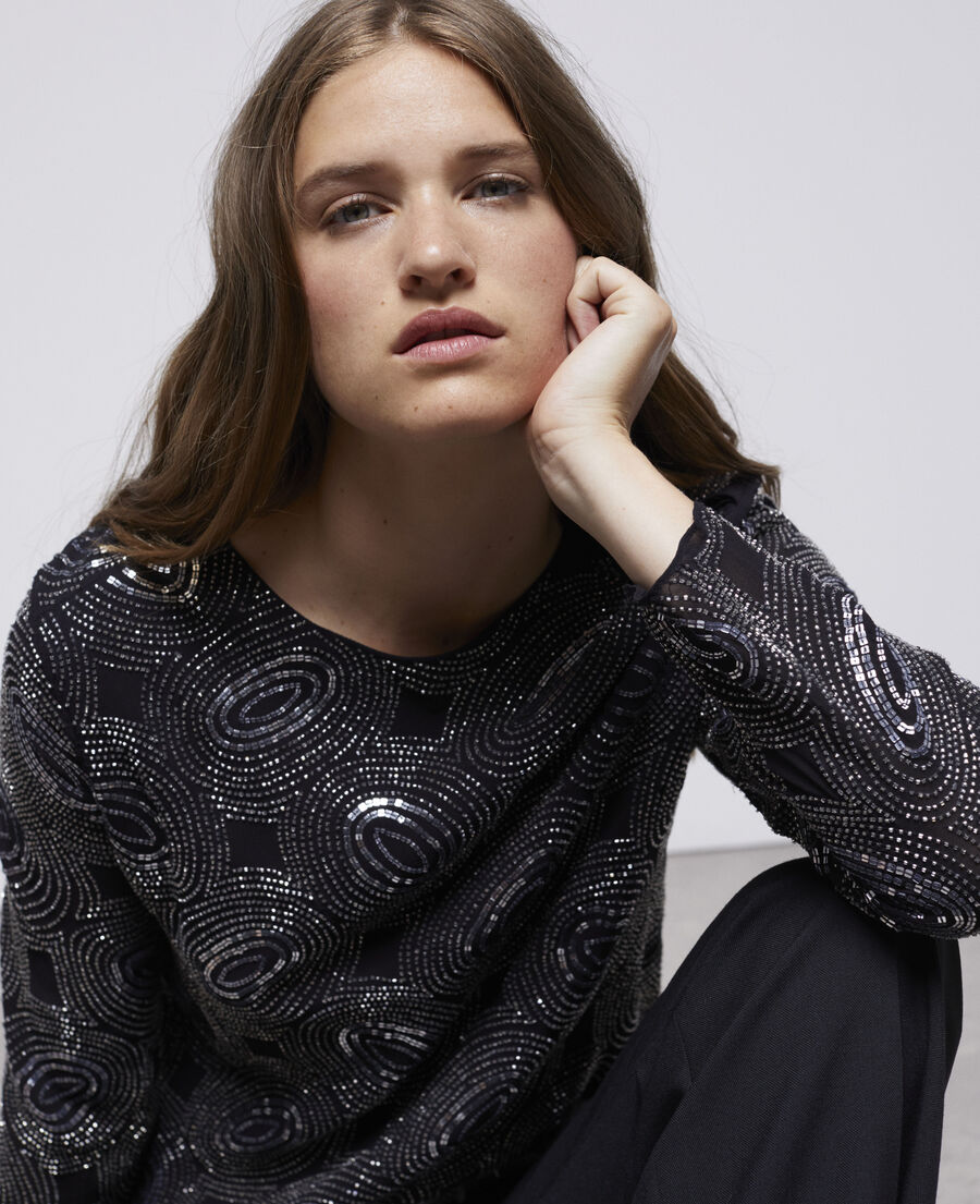 black top with rhinestones