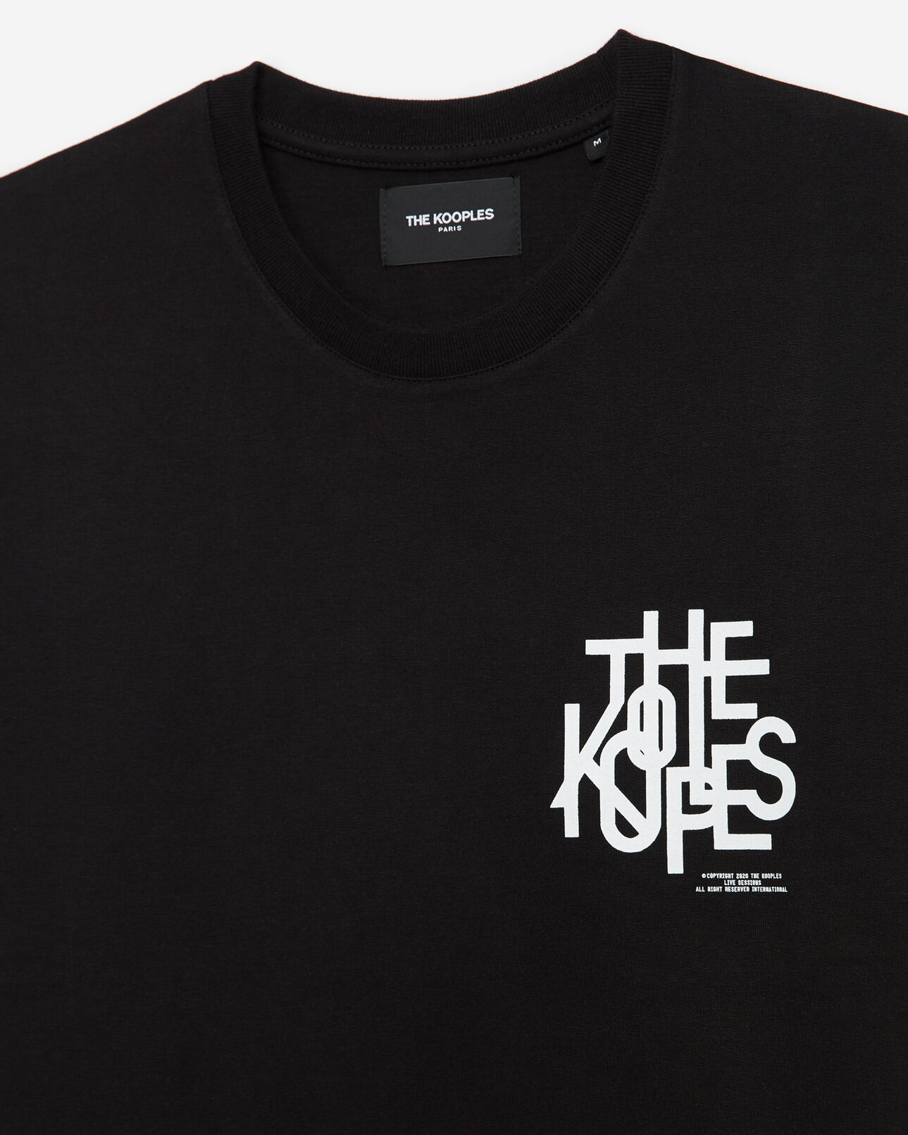 The Kooples MEN BLACK cotton black t-shirt with logo tangled up