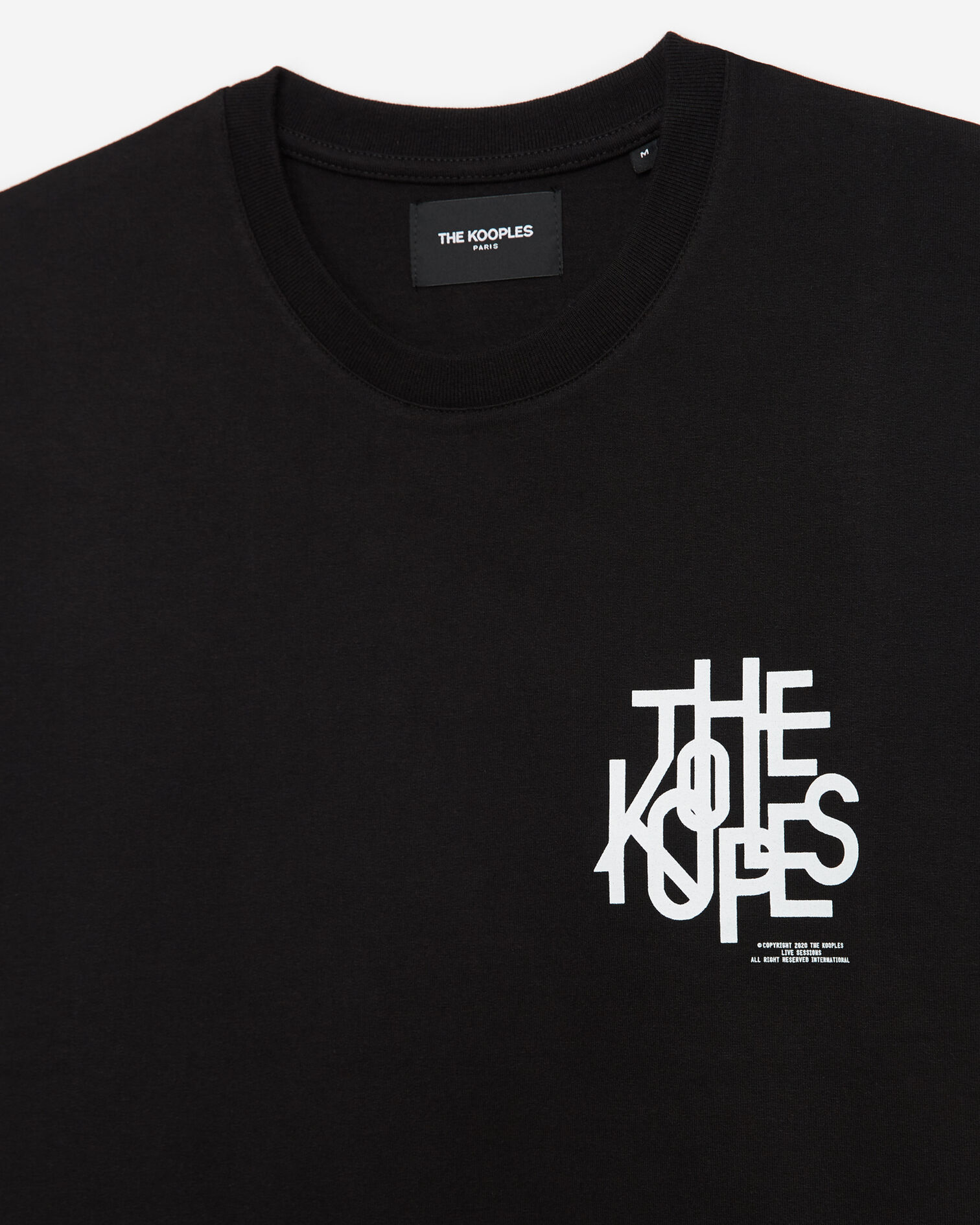 Cotton black T-shirt with logo tangled up, BLACK, hi-res image number null
