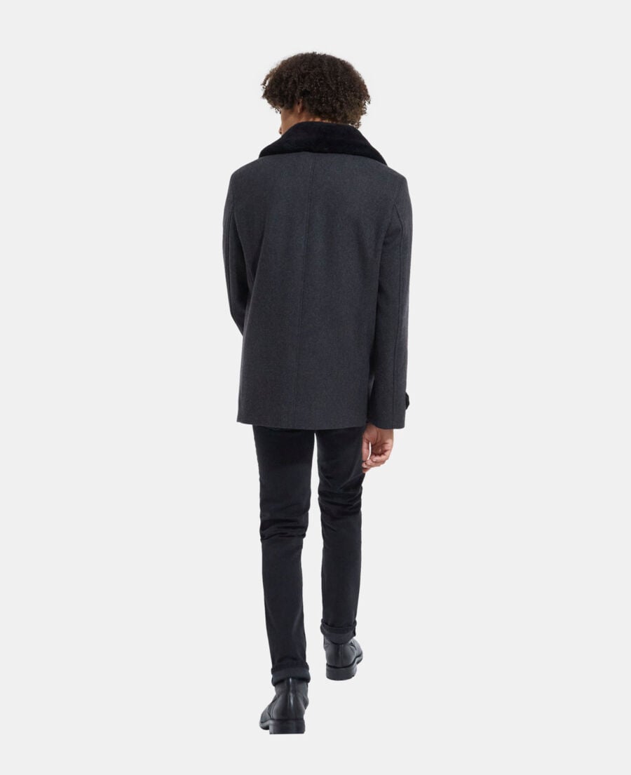 The Kooples HERREN DARK GREY grauer wollmantel