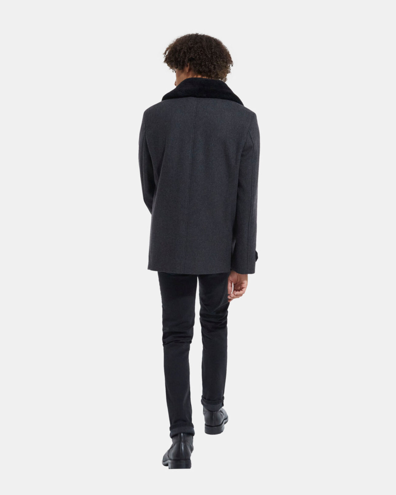 The Kooples HERREN DARK GREY grauer wollmantel