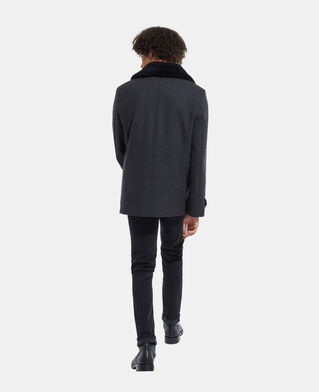 The Kooples HERREN DARK GREY grauer wollmantel