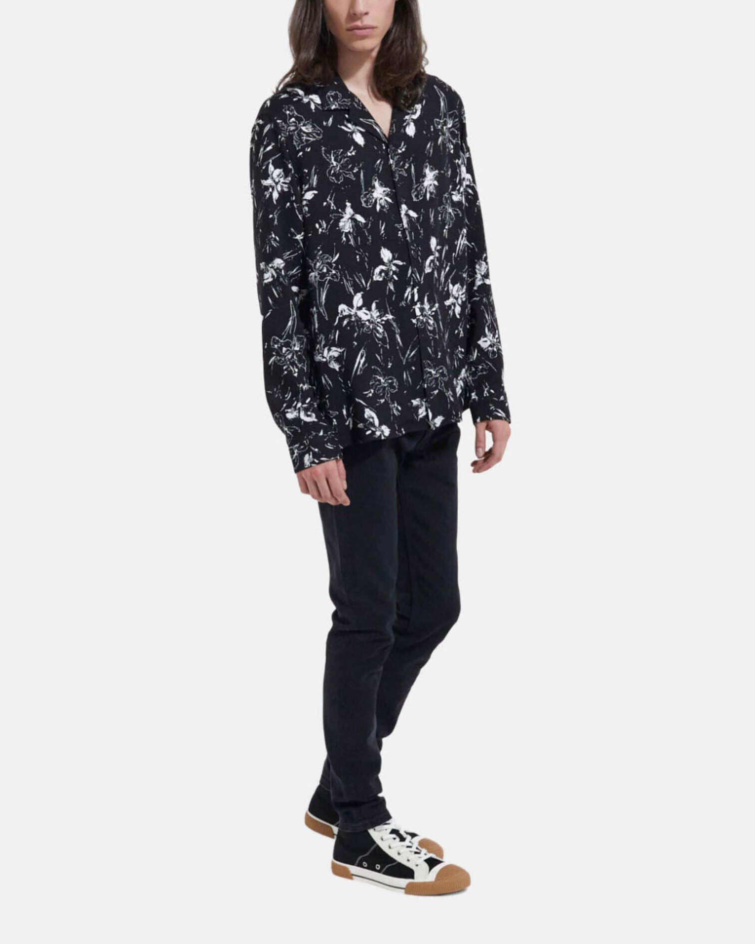 Chemise fleurie, BLACK WHITE, hi-res image number null