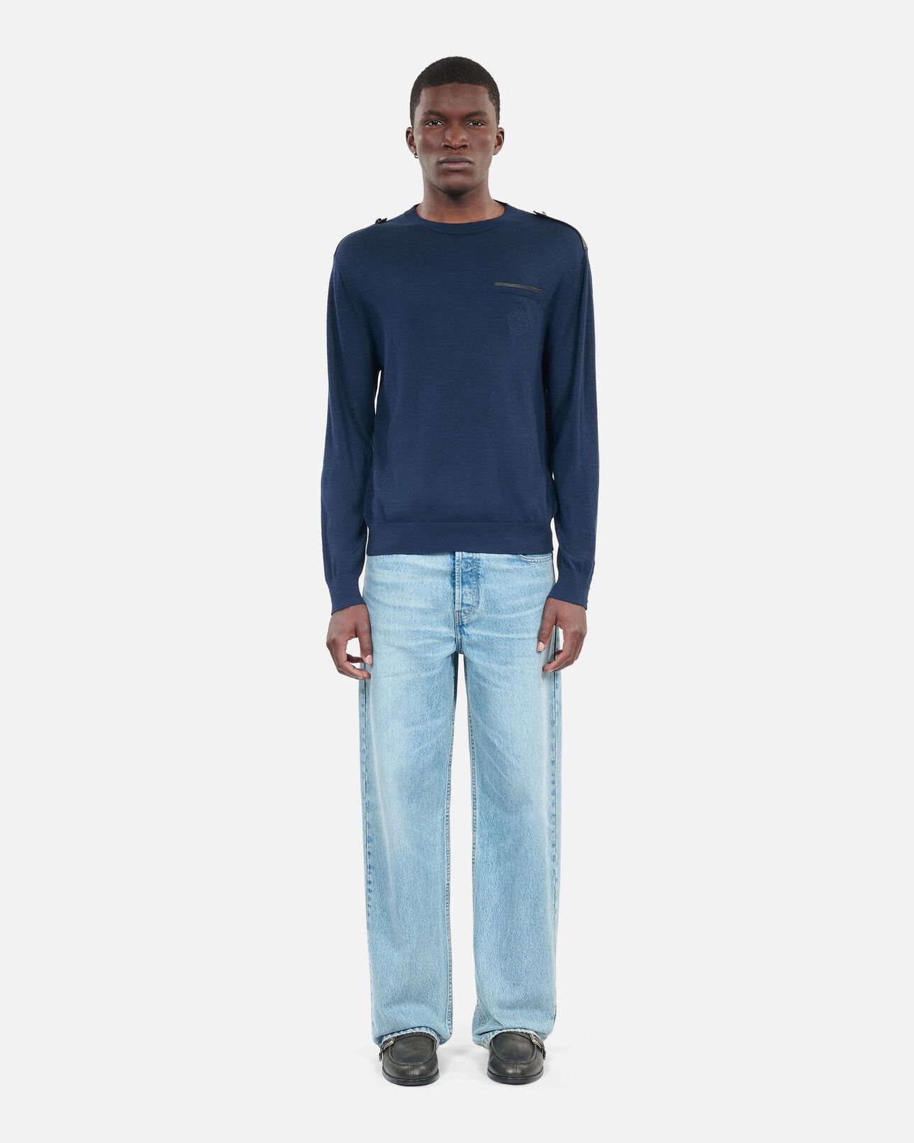 The Kooples MEN DARK BLUE blue merino wool sweater