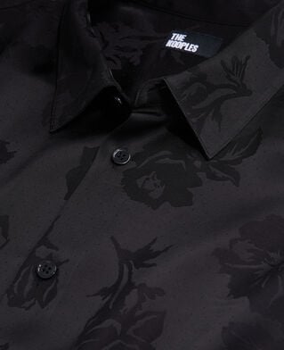 The Kooples HOMME BLACK chemise jacquard noire à fleurs