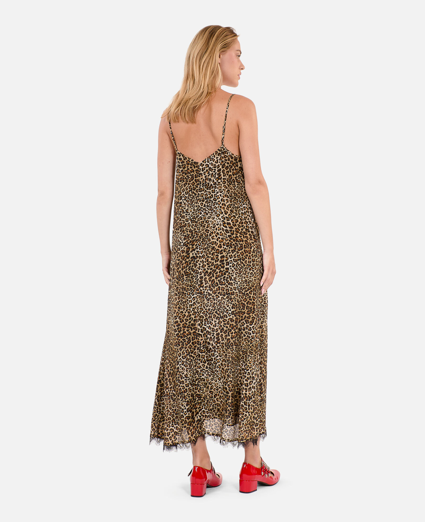 The Kooples MUJER LEOPARD vestido lencero largo estampado mezcla seda