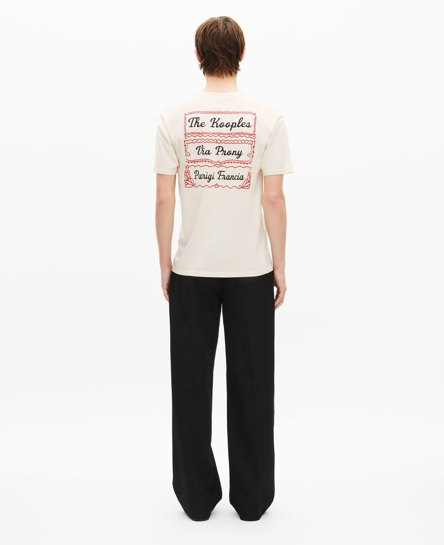The Kooples HOMME LIGHT BEIGE t-shirt avec s&eacute;rigraphie via prony beige