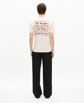 The Kooples HOMME LIGHT BEIGE t-shirt avec s&eacute;rigraphie via prony beige