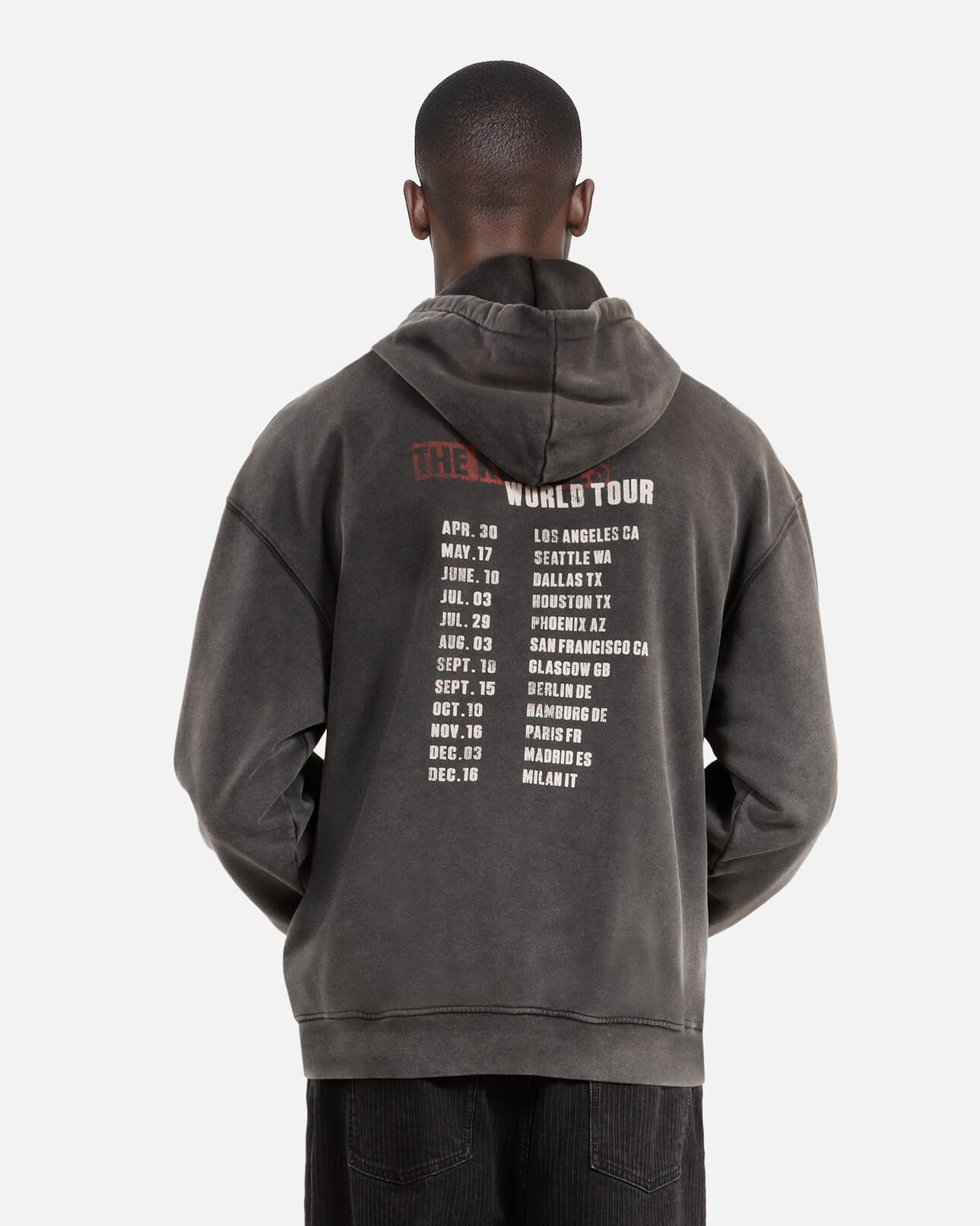 The Kooples H BLACK black screen-printed hooded sweatshirt 