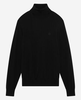 The Kooples MEN BLACK black merino wool turtleneck sweater